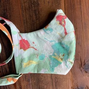 Cotton Face Mask Green Marble w/ Filter Spot